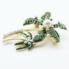 Модные зеленые броши в виде кокосовых пальм со стразами для женской одежды, пальто, аксессуары для банкетной вечеринки, подарки
