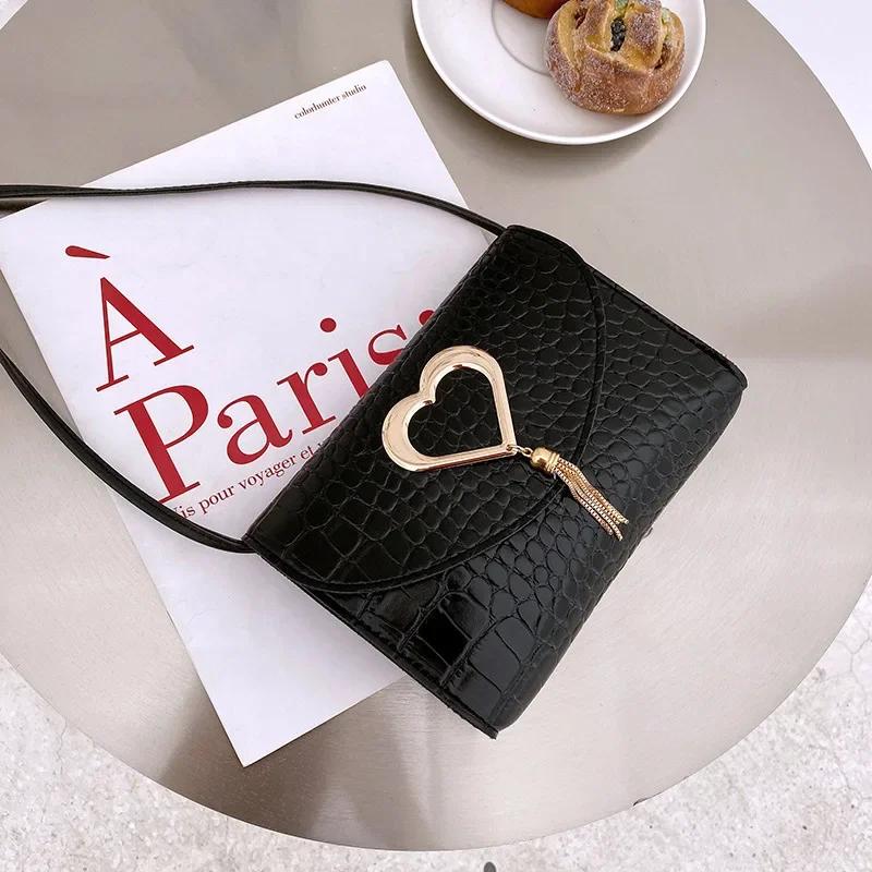 New Fashion Women Shoulder Bag Crocodile Pattern Handbags PU Leather Messenger Bag Solid Color Flip Cover Lady Small Square Bag