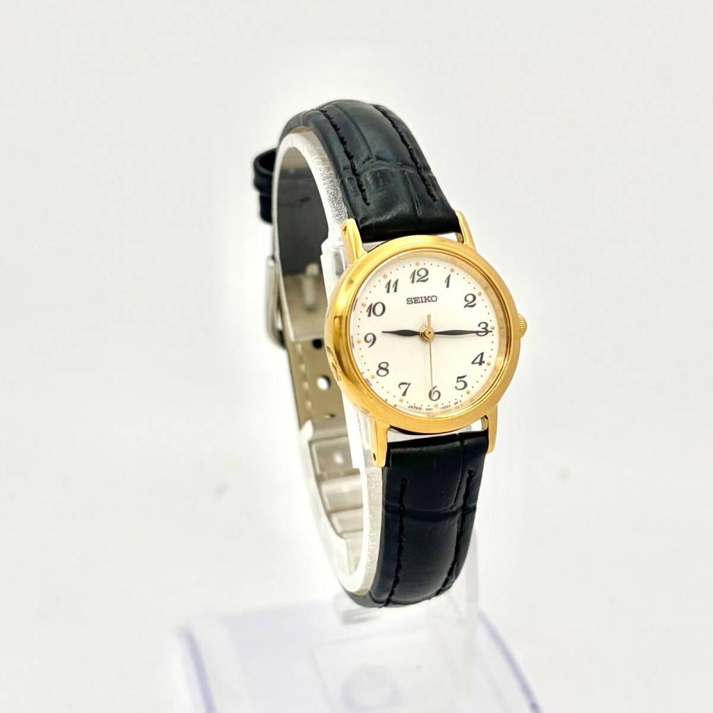 SEIKO Часы Золотые 812682 Новый ремешок [Отличное состояние/ Новая батарейка] Женские 1N01-0BA0