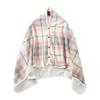 Flannel Material Wearable Blanket Button Closure Wrap Blanket Throw Blanket  Daily Use