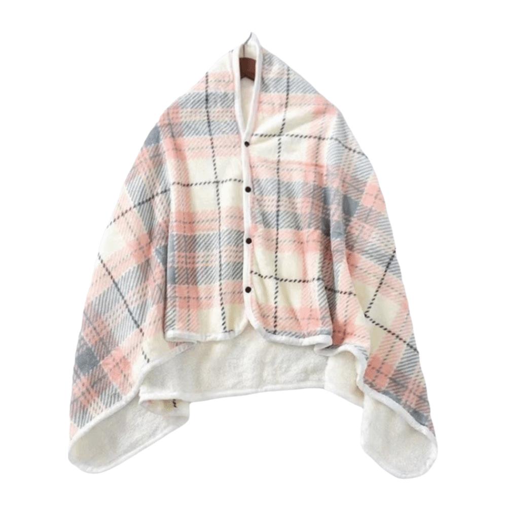 Flannel Material Wearable Blanket Button Closure Wrap Blanket Throw Blanket Daily Use