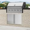 BBQ Access Door, 914x610 mm Double Outdoor Kitchen Door, Stainless Steel Flush Mount Door, Wall Vertical Door with Recessed Handles , for BBQ Island,