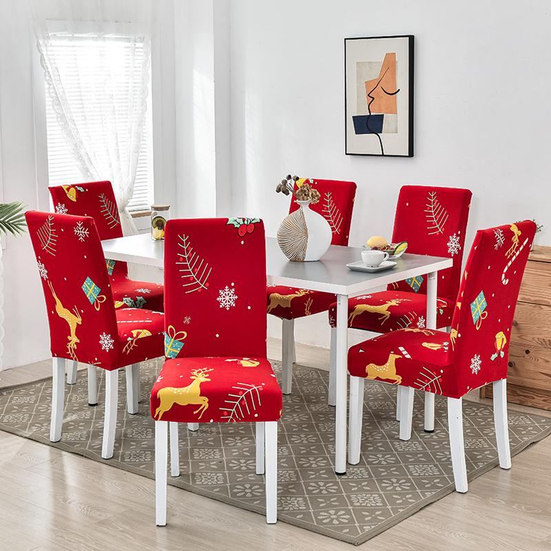 Universal Elastic Dining Chair Cover Anti Dirty Slipcover Removable Seat Protector for Living Room Kitchen Wedding Banquet Party