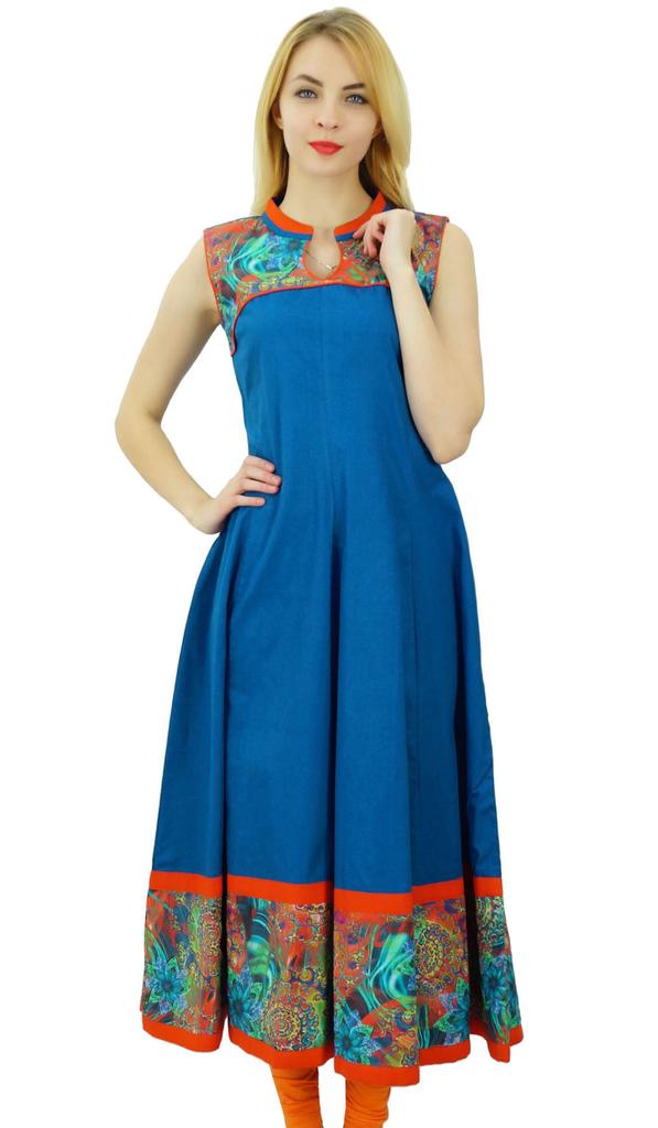 Phagun Women Casual Dress Designer Kurti Cotton Ethnic Sleeveless Anarkali
