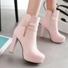 Fashion Elegant Short Boots Autumn Winter Shoes Women's Ankle Boot Platform Sweet Black White Pink Heeled FRINGE Party Dance Shoes Ladie