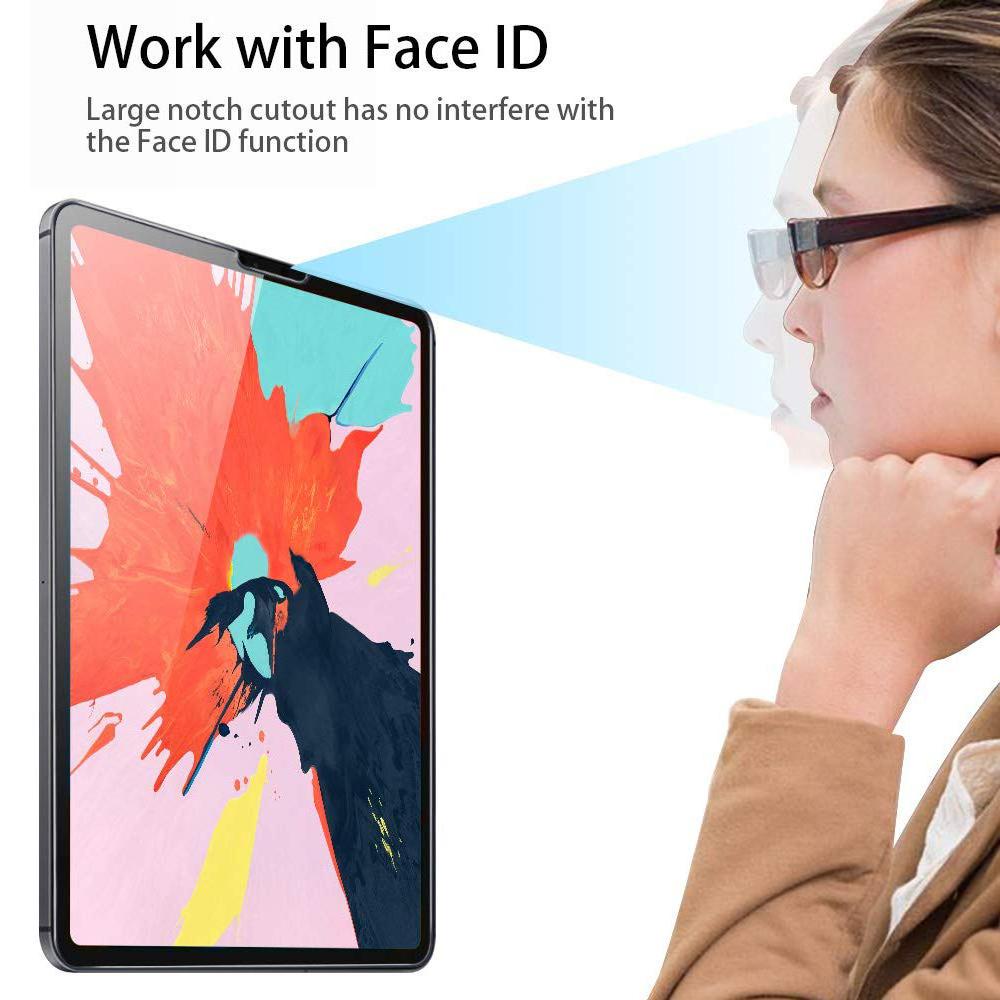 0.3mm Screen Protector for iPad Pro 12.9 (2022)/(2021)/(2020),2.5D Edge Tempered Glass HD Anti-Scratch Film,Support Face Unlock