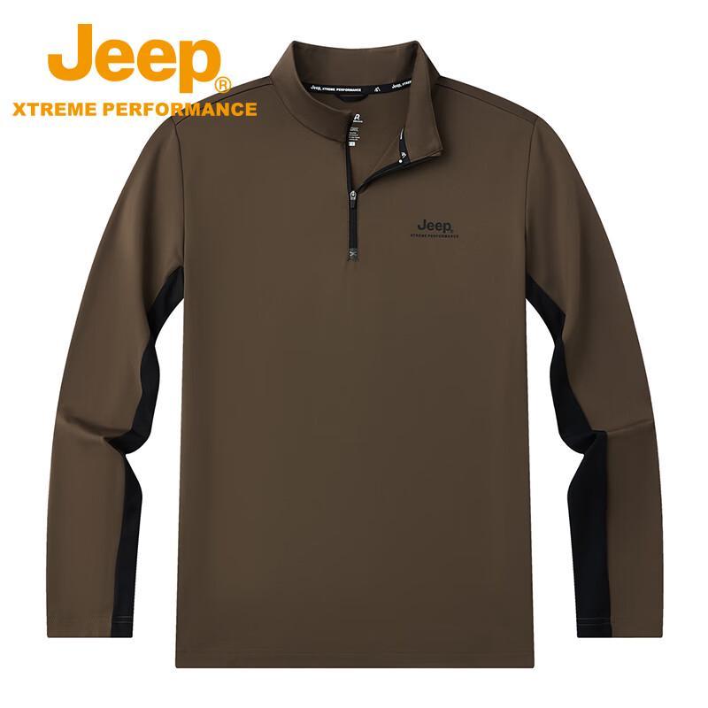 Jeep Мужская футболка с длинным рукавом для активного отдыха, быстросохнущая