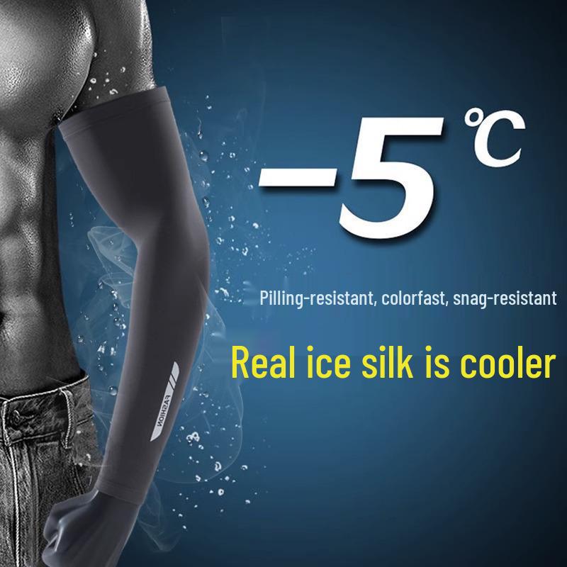 Anti-UV Ice Silk Sleeves: Extra Long Sun Protection for Men & Women - Perfect for Cycling, Fishing