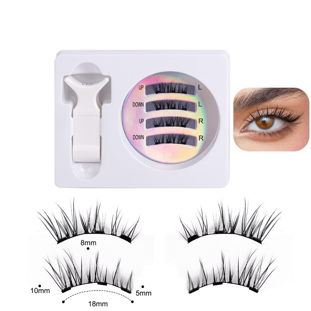Reusable Non-glue False Eyelashes 3D Manga Lashes Long Lasting Magnetic Eyelash Kit Novice