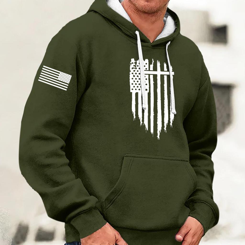 Модный свободный мужской и женский свитер с капюшоном с длинным рукавом и принтом