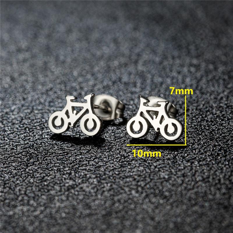 Small Stainless Steel Earrings Geometric Women Men Minimalist Round Heart Moon Star Ear Studs Triangle Pendientes Gift