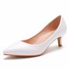5cm Shallow Mouth Pointed Toe Single Shoes Low Heel Mid-heel Single Shoes Shallow Mouth Occupation White High Heels Commuting Workplace Women's Shoes