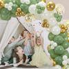 137PCS Macaron Green Balloon Garland Arch Kit Jungle Safari Theme Birthday Party Decorations Kids Wedding Balloon Baby Shower Boy Decor