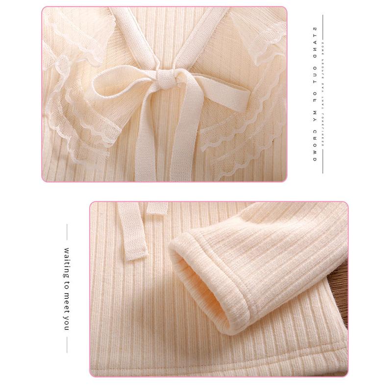 YUBAOBEI Блузки для девочек, белая одежда для маленьких девочек, детская одежда, школьная форма, блузка для девочек, хлопковая детская кружевная рубашка, плюшевый толстый теплый топ, блузки