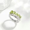 Luxury Unique Designer Silver Earrings & Ring Set for Women Natural Peridot August Birthstone Fashion Jewelry Engagement Festival Gift