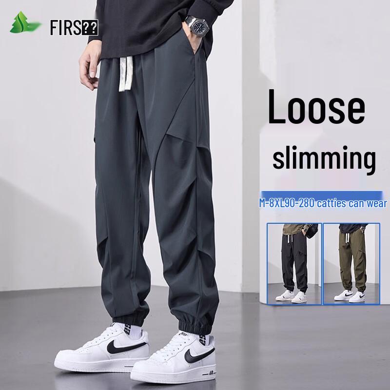 FIRS Мужские осенне-зимние повседневные длинные брюки свободного кроя на плюшевой подкладке