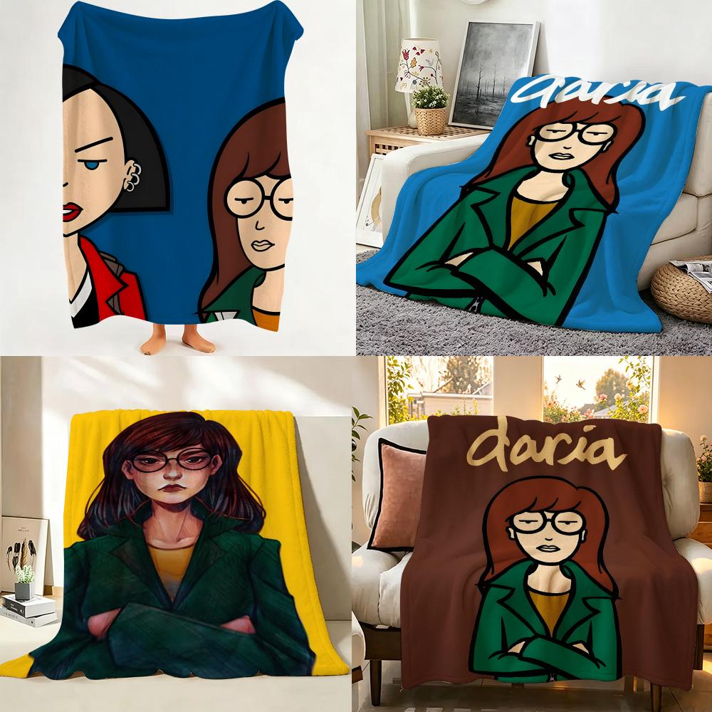 cartoon D Daria T The S Series Throw Flannel Throw Blanket Suitable for Sofa Living Room Bedroom
