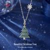 Min Yue Original S925 Silver Necklace with Zircon Christmas Tree Pendant for Women - European & American Style Clavicle Chain