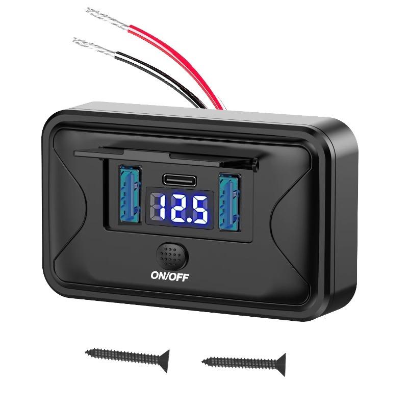 Модернизированный Quick Charge 3.0 PD USB 3-портовый автомобильный автодом зарядное устройство розетка адаптер 12 В/24 В USB розетка с переключателем для автомобиля морской автобус
