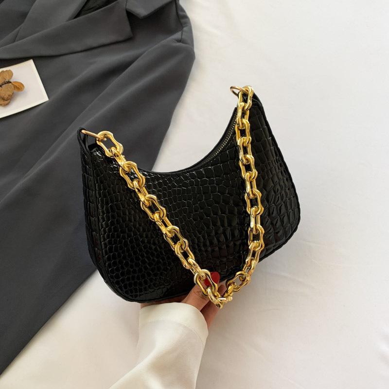 2024 осень новая женская сумка модная цепочка сумка через плечо европейская и американская ретро полукруглая сумка полумесяц сумка подмышкой модная крутая женская