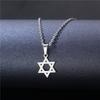 Minimalist Vintage Star of David Necklace Stainless Steel Jewish Symbols Necklace Men's Religious Amulets Jewelry Gifts