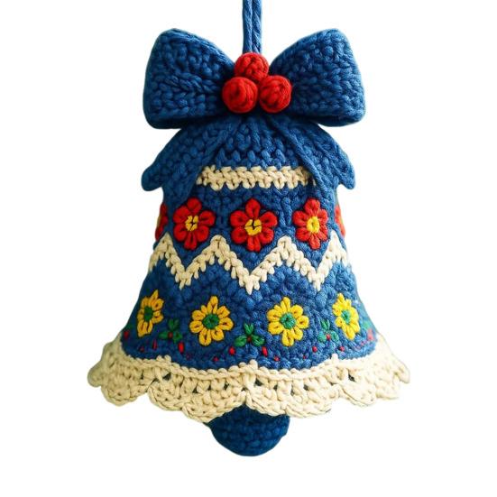 1/5 шт. Рождественский колокольчик ручной работы, вязаный Санта-Клаус, вязаный крючком, праздничное украшение, домашний сезонный декор