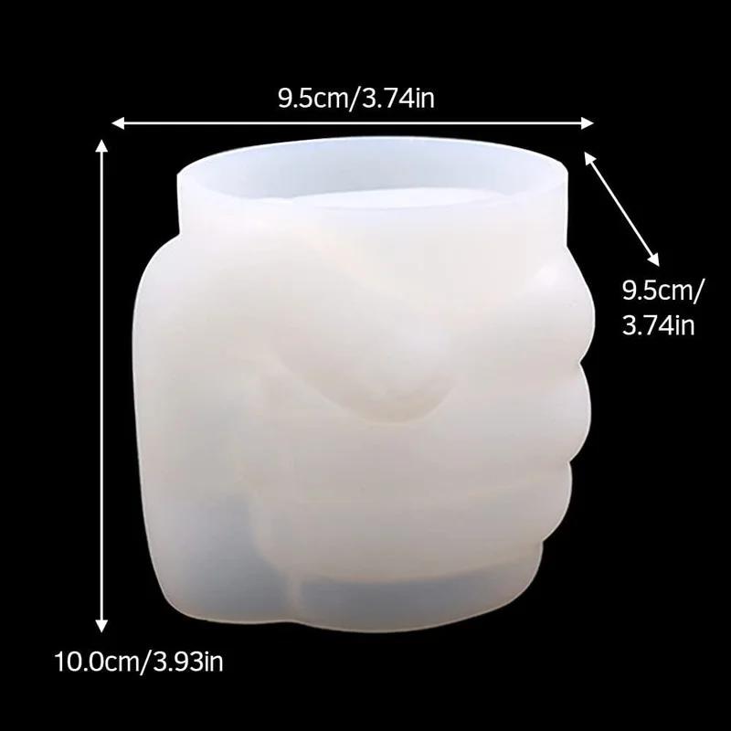 Бетонные цветочные горшки Креативная форма кулака Силиконовая форма Держатель для ручек Контейнер Форма Домашний горшок для суккулентов Поделка Декор для дома