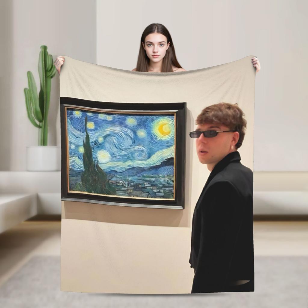 Rapper Quevedo Flannel Blanket Autumn Warm Throw Blanket for Girls Boys Bedroom Print Bedspread Sofa Bed Cover