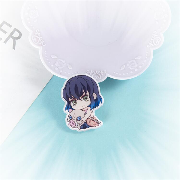 Anime Demon Slayer Badge Brooch Pin Cospaly Cartoon Sabito Makomo Acrylic Pins Costume Prop