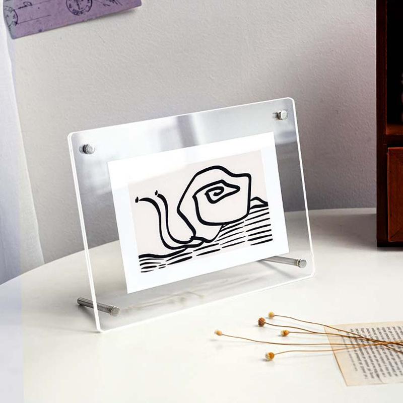 Прозрачная акриловая фоторамка, настольная подставка для открыток, фоторамка, подставка для постеров, передовая хрустальная декоративная рамка