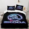 3PCS SKo-da Bedding Set Printed Duvet Cover Closure Includes 1 Duvet Cover & 2 Pillowcases for All Seasons Bedroom Decor