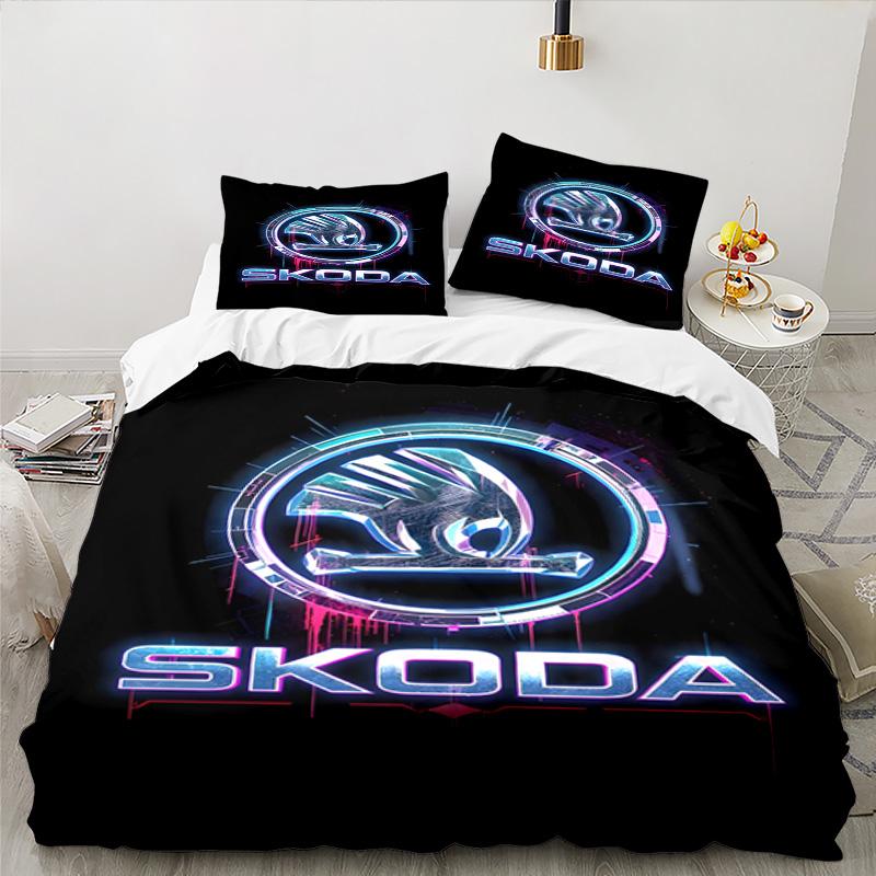 3PCS SKo-da Bedding Set Printed Duvet Cover Closure Includes 1 Duvet Cover & 2 Pillowcases for All Seasons Bedroom Decor