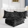 3PC Skull Pattern Gothic Comforter Set with 2 Pillowcases - Skeleton Duvet Cover for Bedroom Or Guest Room Decor