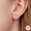BAMOER 925 Sterling Silver X Stud Earrings for Women 18K Gold Plated Hypoallergenic Earrings Chic Jewelry Gift for Daily Wear