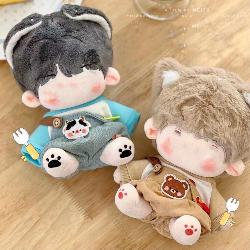 Game Cotton Stuffed 20cm Doll Clothes Suspender Pants T-shirt Trousers Suit Cartoon Animal Pattern