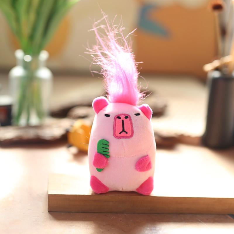 Cute Capybara Plush Keychain With Super Soft Short Pile For Bag Decoration And Gift