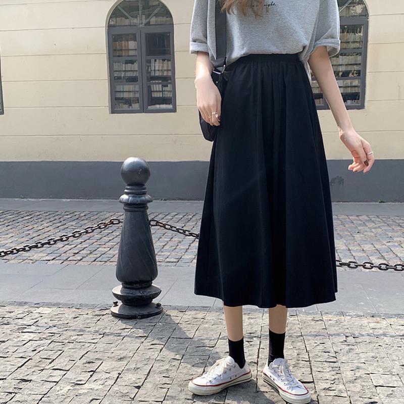 Женская белая длинная юбка Модные карманы Плиссированные юбки до колена Осень 2024 Новые Повседневные Элегантные С высокой талией А-силуэта Женские юбки