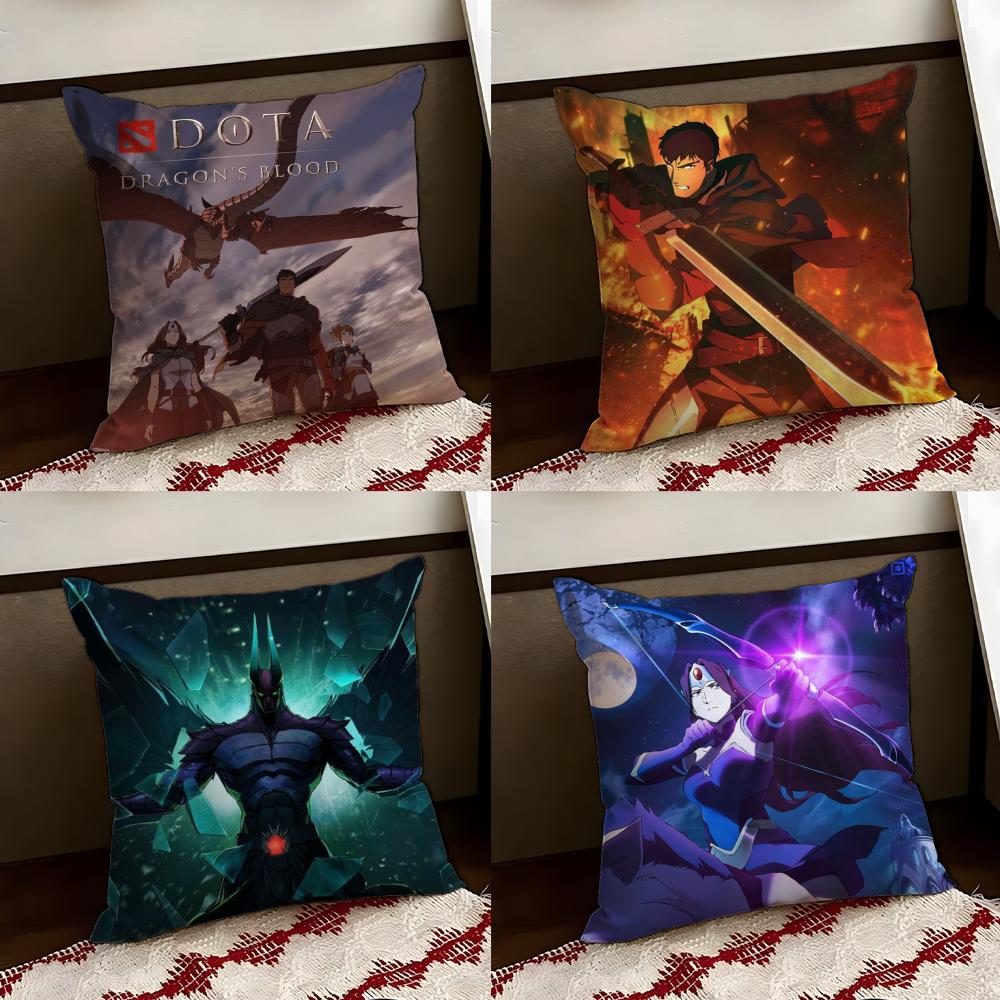 Game Cool DDota 2 Cushion Cover Reversible Soft Durable Pillow Cover Home Car MultiScene Use for Daily Comfort