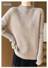 Women's Cashmere Striped Slimming Knit Sweater - Half-High Neck Autumn/Winter Base Layer