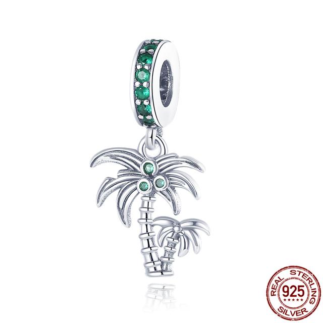 925 Sterling Silver Green Series Flower Tree Apple Pendant Diy Fine Beads Fit Original Fashion Charms Bracelet Women Jewelry