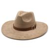 Suede Big Brim Jazz Hat Lady Gentleman Fashion Top Hat Party Banquet Coat Matching Hat