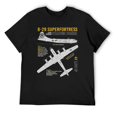 Бомбардировщик B-29 Superfortress Вторая мировая война Самолет США Самолет ВВС США Чертеж самолета Футболка с индивидуальным дизайном синий замок летний топ наряды для мужчин