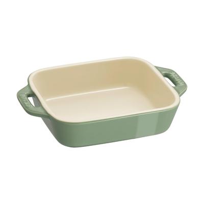Staub Блюдо 14 см Керамическое блюдо для гратена Безопасно для духовки и микроволновой печи Японская керамика Цвет эвкалипта Блюдо "Прямоугольный эвкалипт" [Официальный продукт]