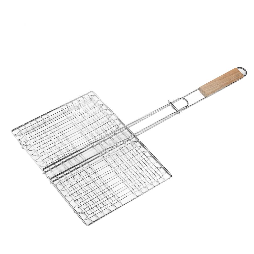 Корзина для гриля барбекю Хромированная сталь Устойчивая к ржавчине Многоцелевая корзина для гриля рыбы для улицы