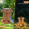 Солнечный фонарь-кормушка для птиц, для улицы, колибри, металлическая, для диких птиц, подвесная, садовое украшение, водонепроницаемая, со светом