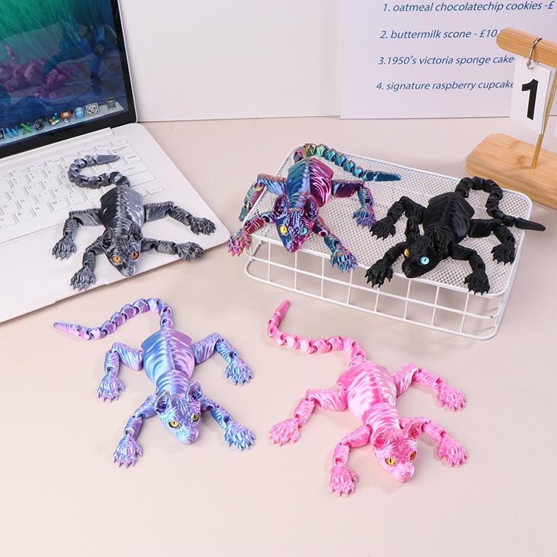 3D-печатный кот-сфинкс 3D-печатные игрушки для животных Реалистичные фигурки лысых кошек Шарнирные игрушки для кошек Милые игрушки для котят для любви к кошкам