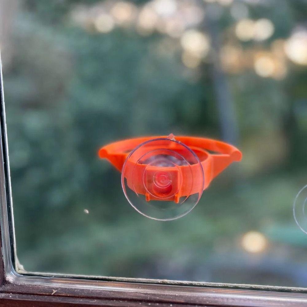Suction Cup Window Bird Feeder Hanging Anti-leakage Bird Feeding Station Orange Waterproof Bird Water Drinker Bird Supplies 4