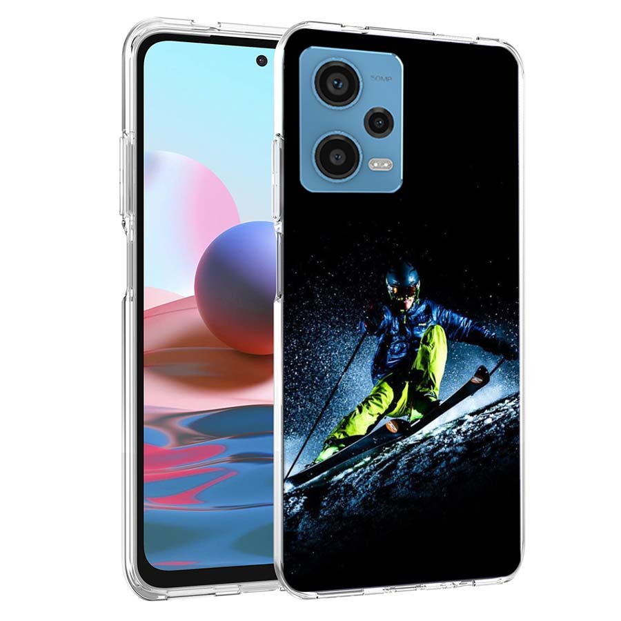 Чехол для телефона Skiing Snow Snowboard Ski для Redmi Note 13 12 14 15 Pro Plus 13R 11 11T 11E 11S 10 Pro 10S 9 9S, прозрачный ТПУ