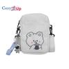 Cozy Up Canvas Bag, Fashionable and Minimalist Little Bear Mobile Phone Bag, Women's Artistic One Shoulder Crossbody Bag
