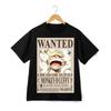 Футболка с плакатом о розыске Луффи в Пятой передаче - Аниме футболка One Piece в подарок для фанатов-отаку
